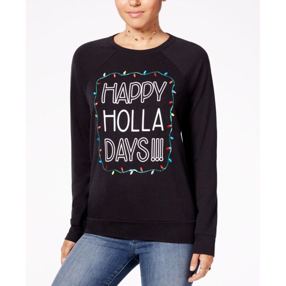 Pretty Rebellious Juniors Happy Holla Days Graphic Sweatshirt